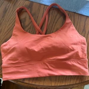 Lululemon strappy sports bra.  Size 8 fits like a 4.